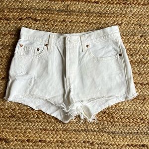 Levi’s Original 501 White Jean Shorts Size Woman’s 27. Worn twice.